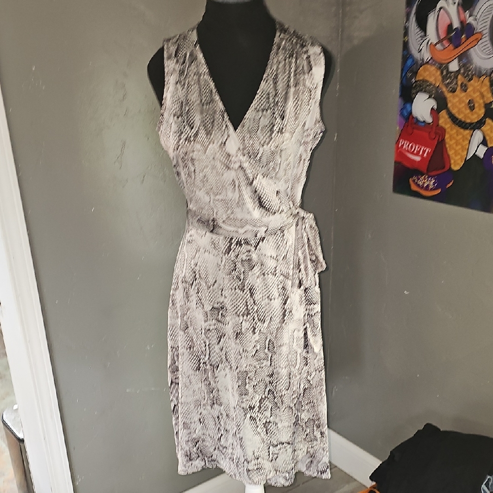 White House Black Market Snake Print Midi Dress